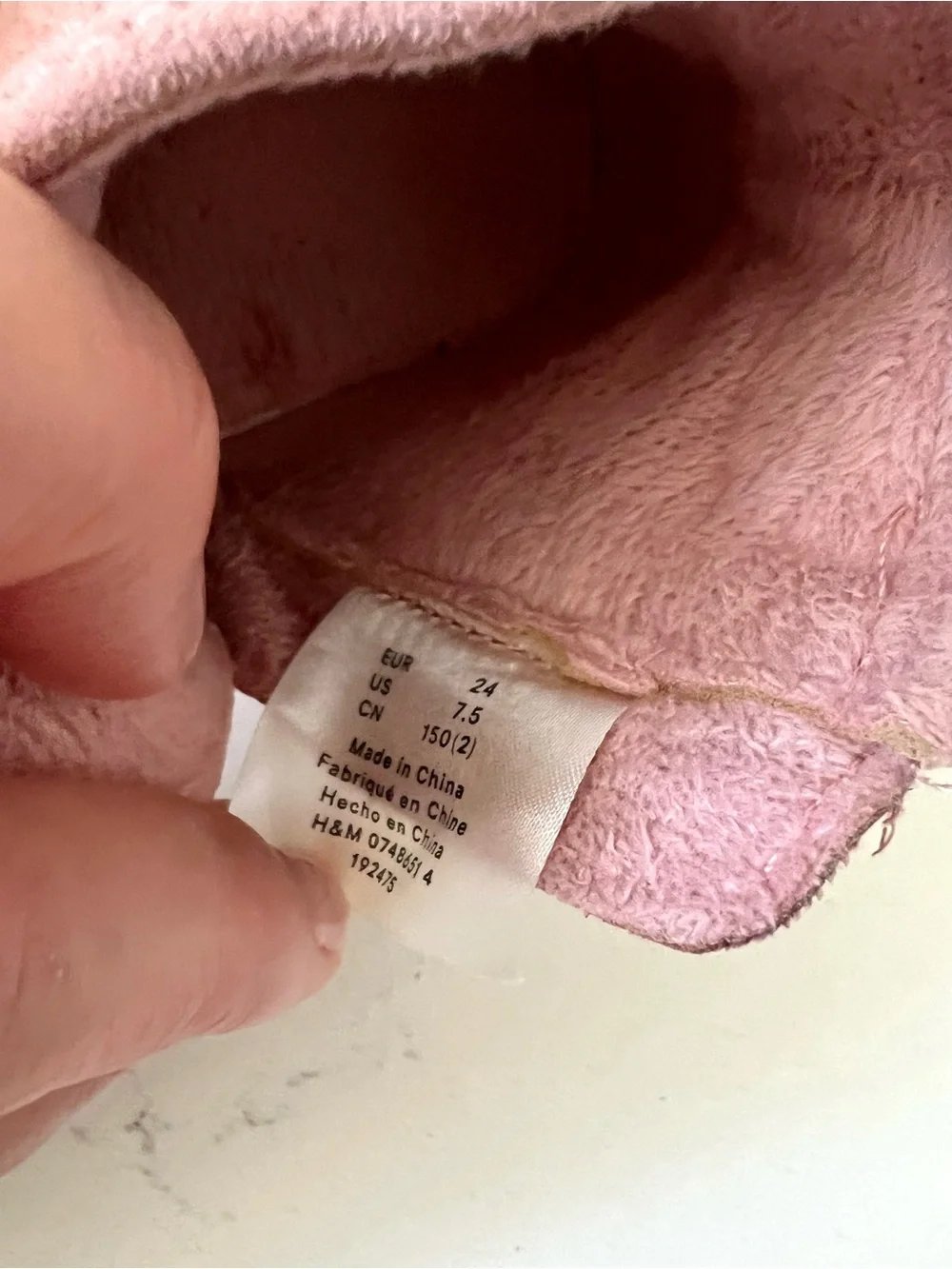 H&M Pink Suede Cat Face Ankle Boots Size 7.5 Toddler